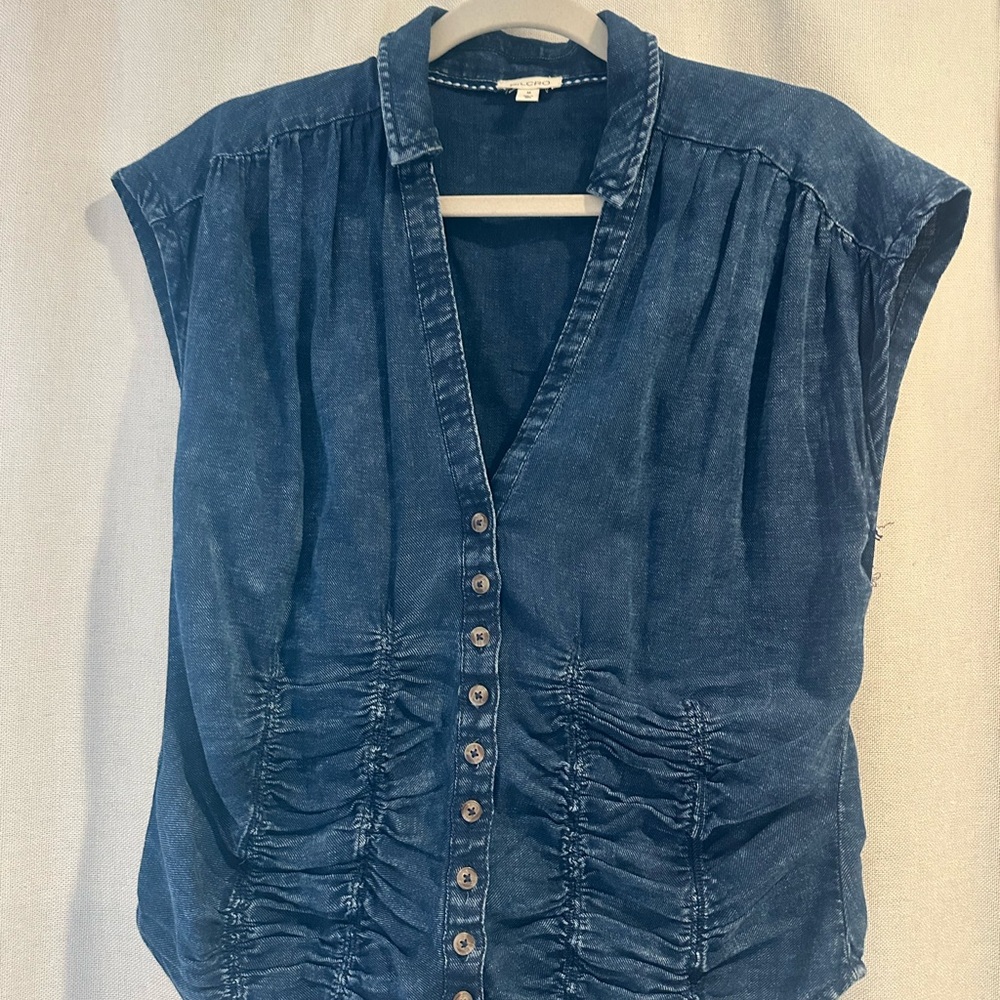 Pilcro Blue Button Down Shirt - Picture 5 of 13